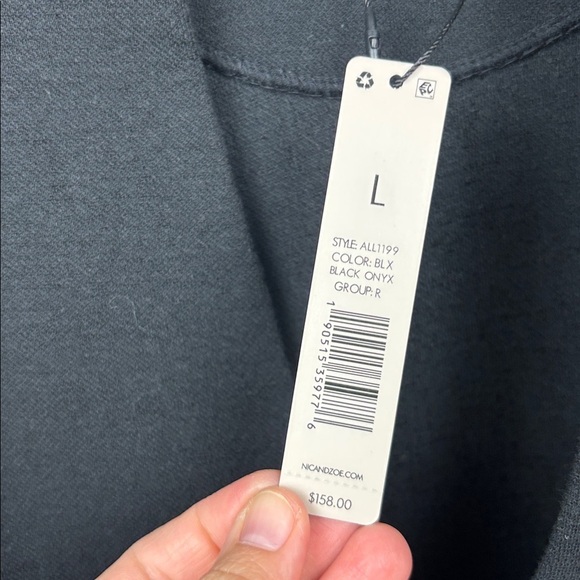 NWT Nic & Zoe Black Onyx Sweater Blazer One Button - L - Picture 6 of 10